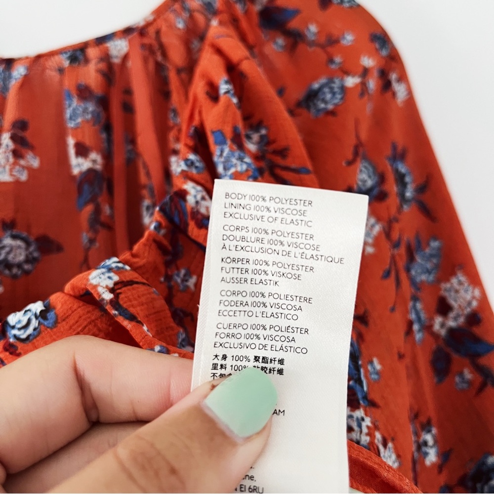 NWOT Free People New Final Rose Long Sleeve Blouse - Rust Combo XS - Picture 12 of 12